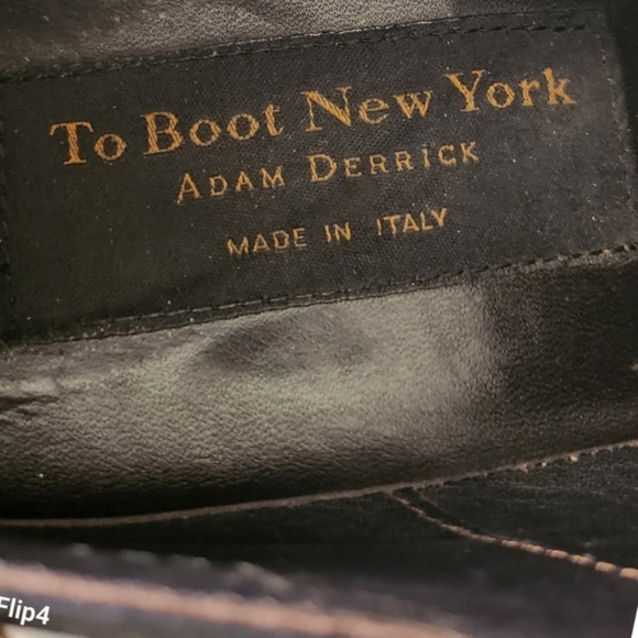 TO BOOT NEW YORK ADAM DERRICK BLACK LEATHER WING TIP CAP TOE OXFORDS SIZE 9